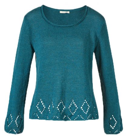 Ajour Strickpulli petrol