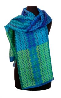 Blue Zigzag Shawl