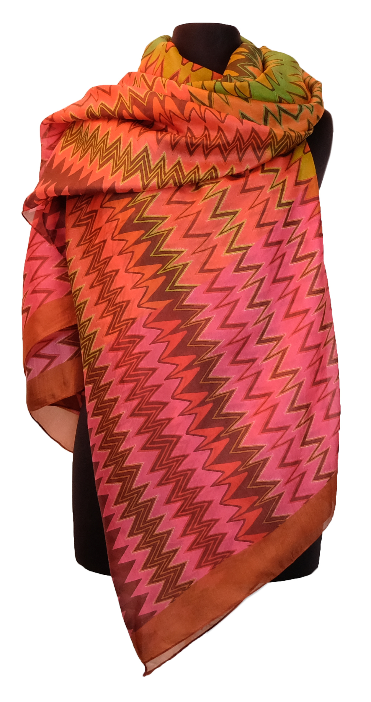 Red Zigzag Shawl