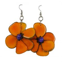 Florales Ohrring orange
