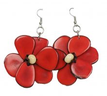 Florales Ohrring rot