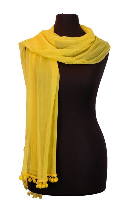 Pompon Chiffon Schal