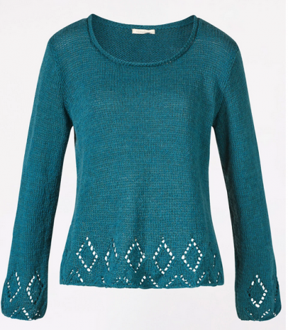 Ajour Strickpulli petrol